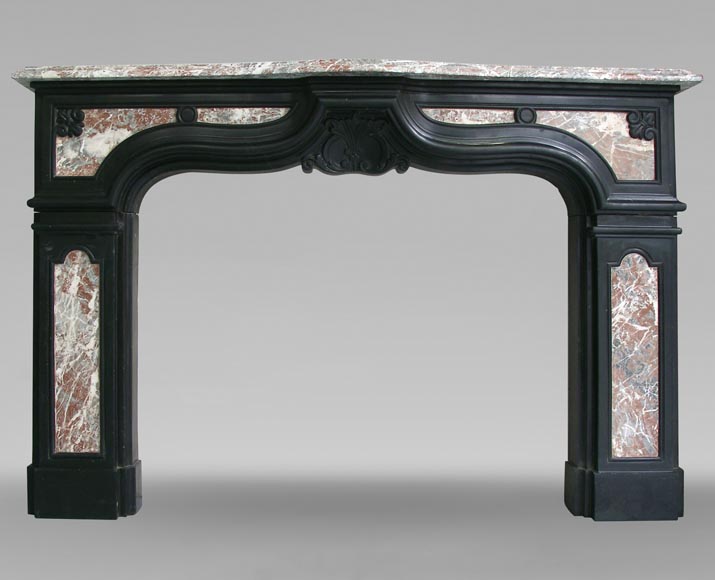 18th century fireplace mantel in two colors of marble 18th century fireplace mantel in two colors of marble-0