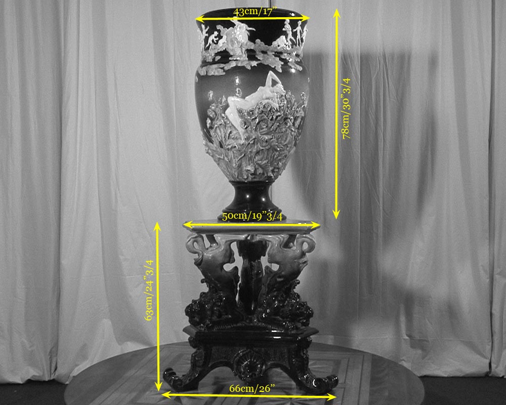 CARRIER BELLEUSE Louis Robert, Extraordinary vase with Urania , science allegory. CARRIER BELLEUSE Louis Robert, Extraordinary vase with Urania , science allegory.-4