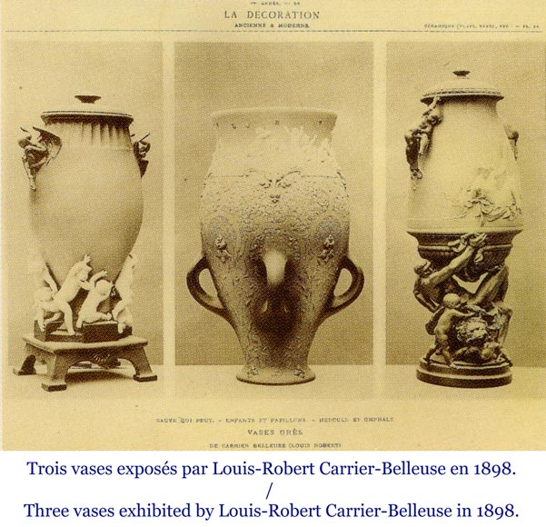 CARRIER BELLEUSE Louis Robert, Extraordinary vase with Urania , science allegory. CARRIER BELLEUSE Louis Robert, Extraordinary vase with Urania , science allegory.-11