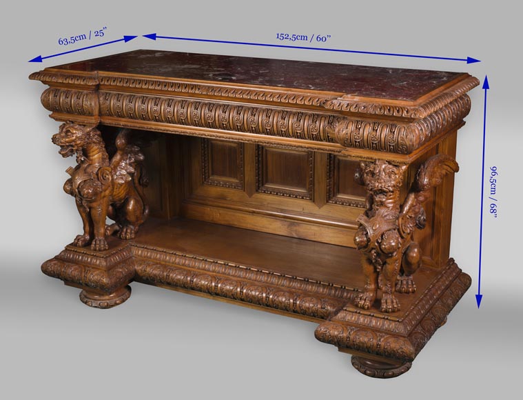 The side table coming from an exceptional furniture set realized by Moses Michelangelo Guggenheim for the Palazzo Papadopoli in Venice, Italy The side table coming from an exceptional furniture set realized by Moses Michelangelo Guggenheim for the Palazzo Papadopoli in Venice, Italy-8