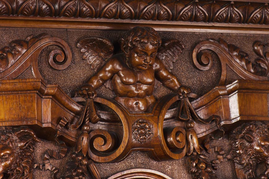 A sumptuous sculpted credenza coming from an exceptional furniture set realized by Moses Michelangelo Guggenheim for the Palazzo Papadopoli in Venice, Italy A sumptuous sculpted credenza coming from an exceptional furniture set realized by Moses Michelangelo Guggenheim for the Palazzo Papadopoli in Venice, Italy-8