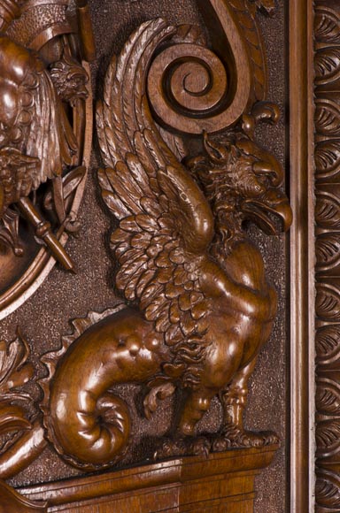 A sumptuous sculpted credenza coming from an exceptional furniture set realized by Moses Michelangelo Guggenheim for the Palazzo Papadopoli in Venice, Italy A sumptuous sculpted credenza coming from an exceptional furniture set realized by Moses Michelangelo Guggenheim for the Palazzo Papadopoli in Venice, Italy-11