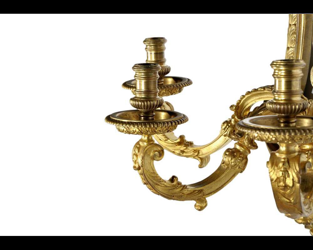 Exquisite set of four wall lights Regency style decorated with bearded men features Exquisite set of four wall lights Regency style decorated with bearded men features-2