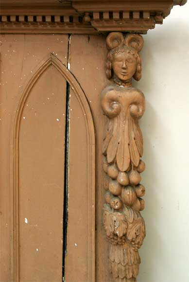 Wooden overmantel, Louis XIII period Wooden overmantel, Louis XIII period-1