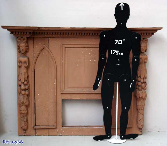 Wooden overmantel, Louis XIII period Wooden overmantel, Louis XIII period-8