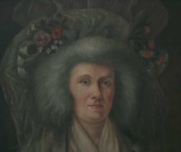 Oak mantle and trumeau with portrait of lady Oak mantle and trumeau with portrait of lady-12