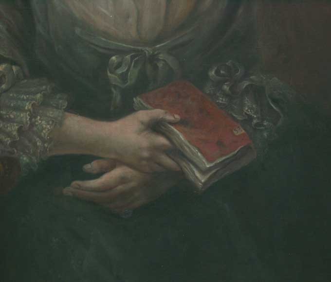 Oak mantle and trumeau with portrait of lady Oak mantle and trumeau with portrait of lady-13