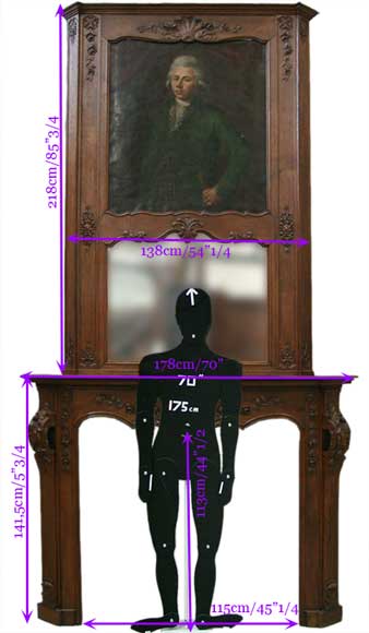 Oak fireplace with portrait of a gentleman Oak fireplace with portrait of a gentleman-12