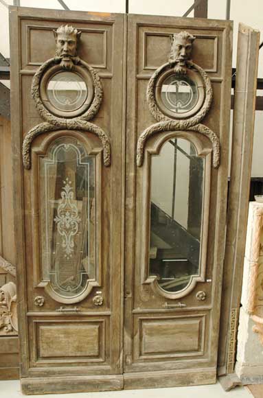 Monumental double door with fantastic decor Monumental double door with fantastic decor-0