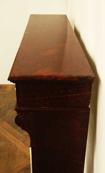 Fireplace in Griotte Red marble and Onyx marble. Fireplace in Griotte Red marble and Onyx marble. -2