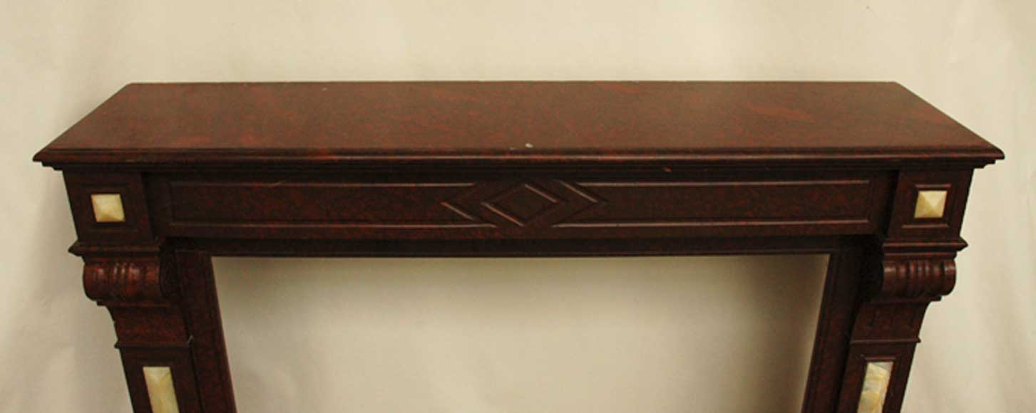 Fireplace in Griotte Red marble and Onyx marble. Fireplace in Griotte Red marble and Onyx marble. -3