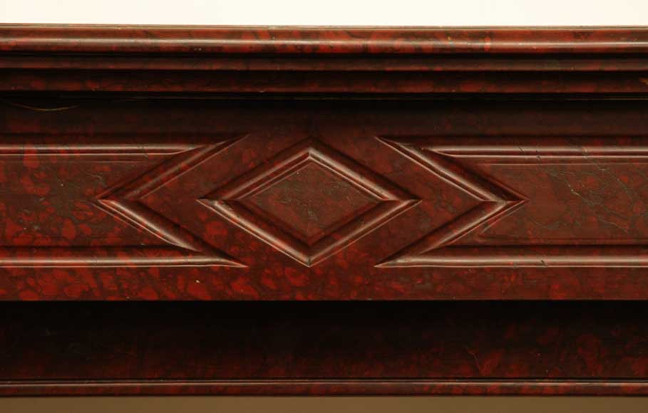 Fireplace in Griotte Red marble and Onyx marble. Fireplace in Griotte Red marble and Onyx marble. -5