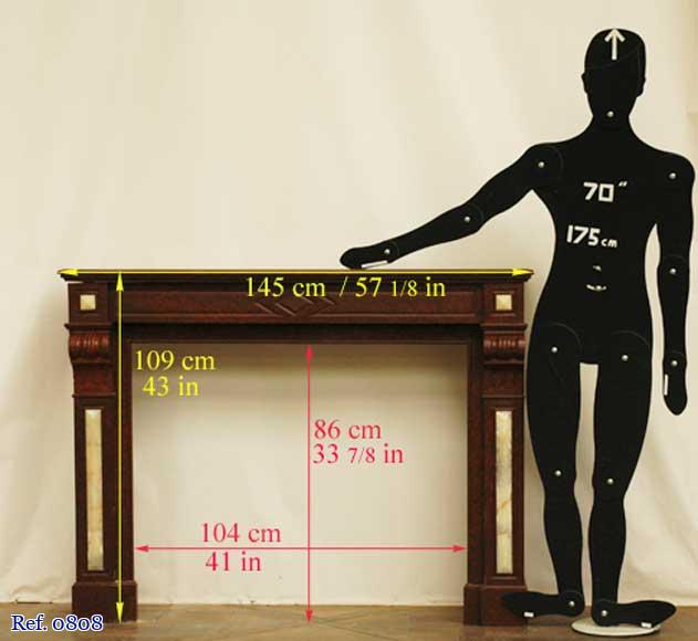 Fireplace in Griotte Red marble and Onyx marble. Fireplace in Griotte Red marble and Onyx marble. -8