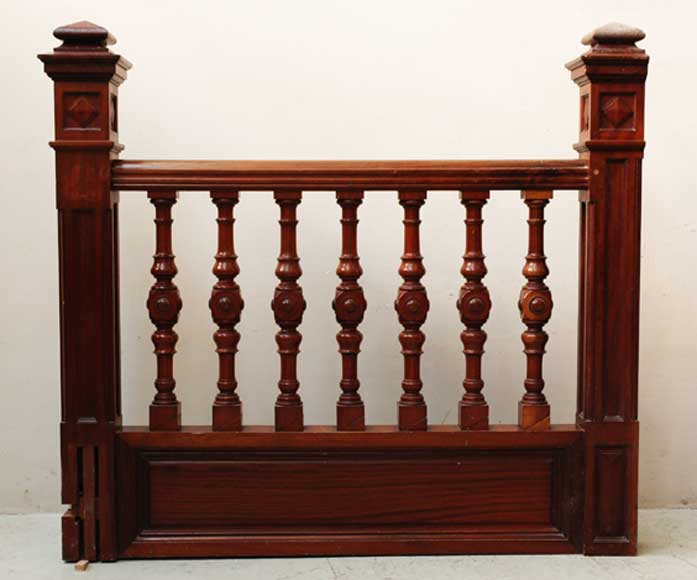 Mahogany newel post and staircase late 19th century. Mahogany newel post and staircase late 19th century.-2