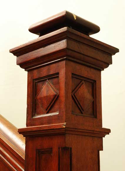Mahogany newel post and staircase late 19th century. Mahogany newel post and staircase late 19th century.-6