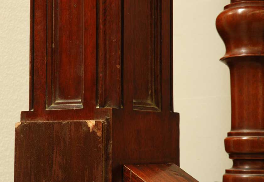 Mahogany newel post and staircase late 19th century. Mahogany newel post and staircase late 19th century.-7