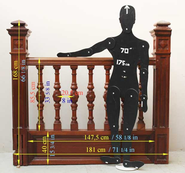 Mahogany newel post and staircase late 19th century. Mahogany newel post and staircase late 19th century.-18