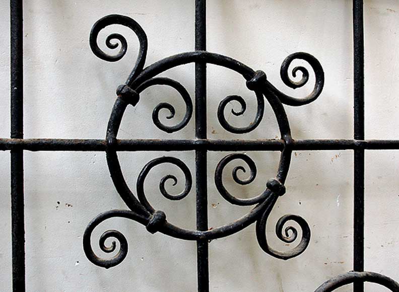 Pair of square wrought iron windows Pair of square wrought iron windows-1
