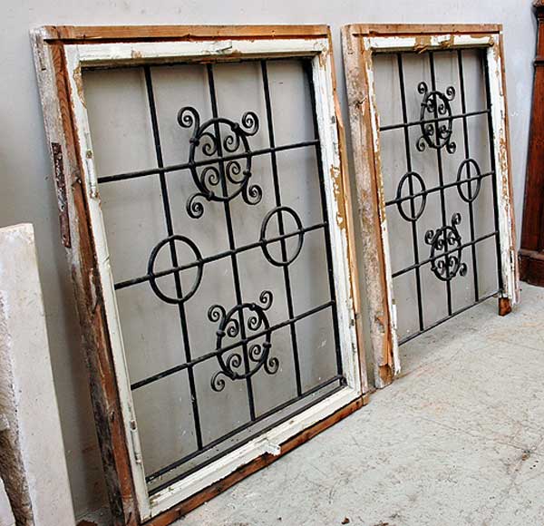 Pair of square wrought iron windows Pair of square wrought iron windows-11