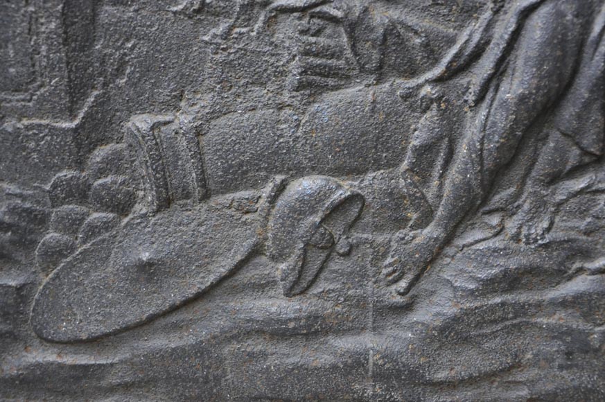 Antique cast iron fireback with Metz city coat of arms Antique cast iron fireback with Metz city coat of arms-4