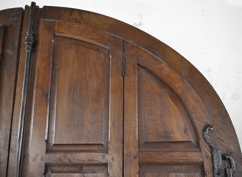 Important pair of doors in oak with flaps Important pair of doors in oak with flaps-5