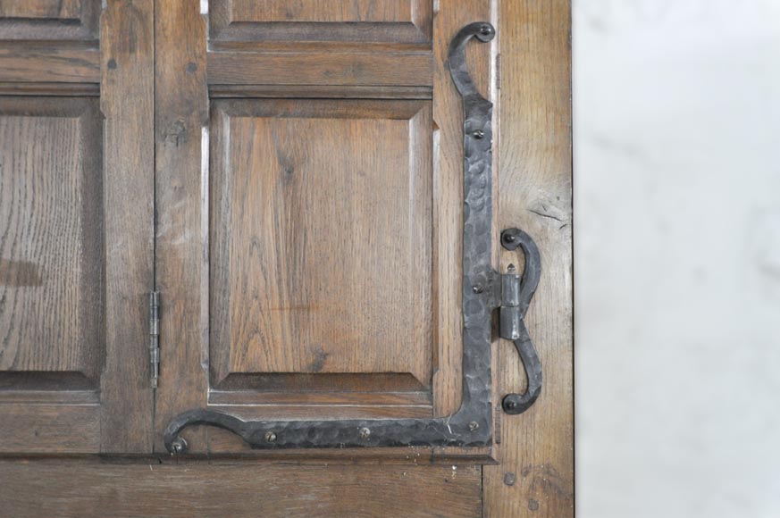 Important pair of doors in oak with flaps Important pair of doors in oak with flaps-9