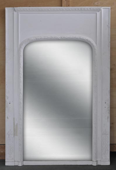 Antique Louis XVI style overmantel with a frieze of laurel and ovals Antique Louis XVI style overmantel with a frieze of laurel and ovals-0