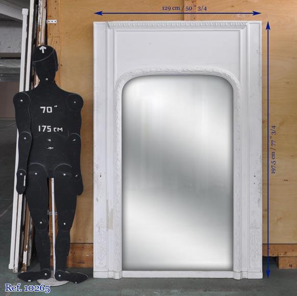 Antique Louis XVI style overmantel with a frieze of laurel and ovals Antique Louis XVI style overmantel with a frieze of laurel and ovals-6