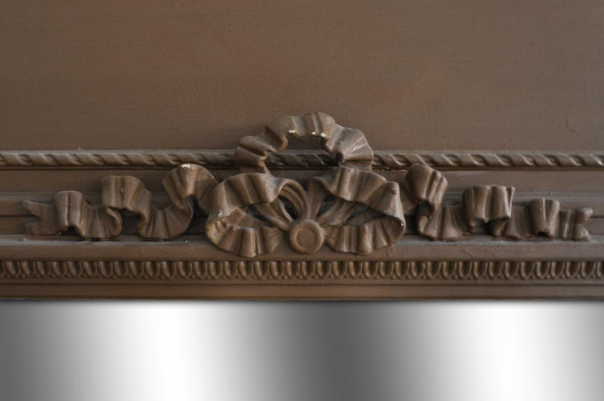 Antique Louis XVI overmantel ornamented with paterae and bow Antique Louis XVI overmantel ornamented with paterae and bow -1