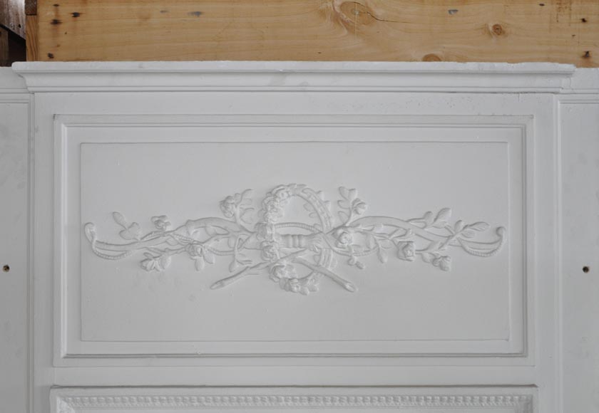 A Louis XVI style painted in white Overmantel with a bow A Louis XVI style painted in white Overmantel with a bow-1