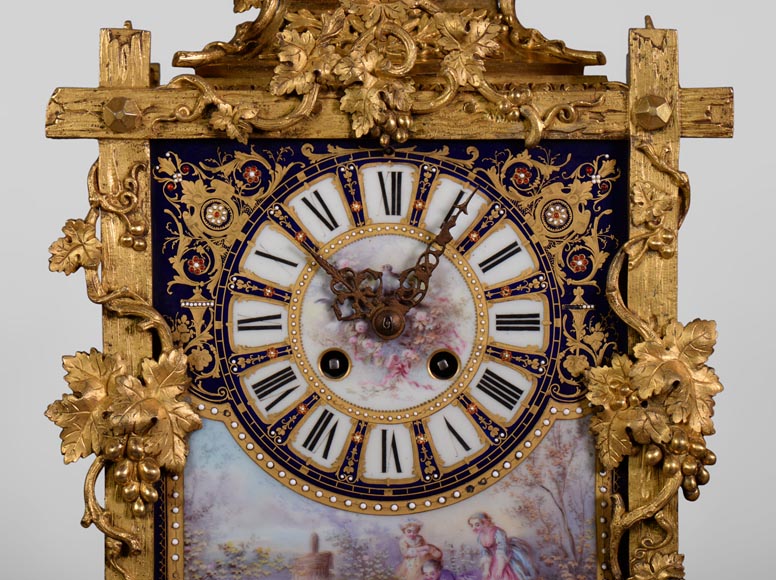 A Napoleon III style clock made out of porcelain and gilded bronze representing Bacchus, god of wine A Napoleon III style clock made out of porcelain and gilded bronze representing Bacchus, god of wine-4