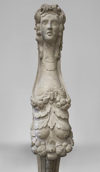 Pair of carved wood caryatids from the 18th century Pair of carved wood caryatids from the 18th century-1