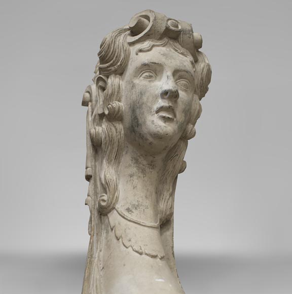 Pair of carved wood caryatids from the 18th century Pair of carved wood caryatids from the 18th century-2