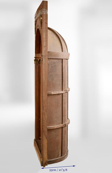 Pair of walnut and gilt stucco alcoves, Louis-Philippe style, with Allegory of Renown Pair of walnut and gilt stucco alcoves, Louis-Philippe style, with Allegory of Renown-6