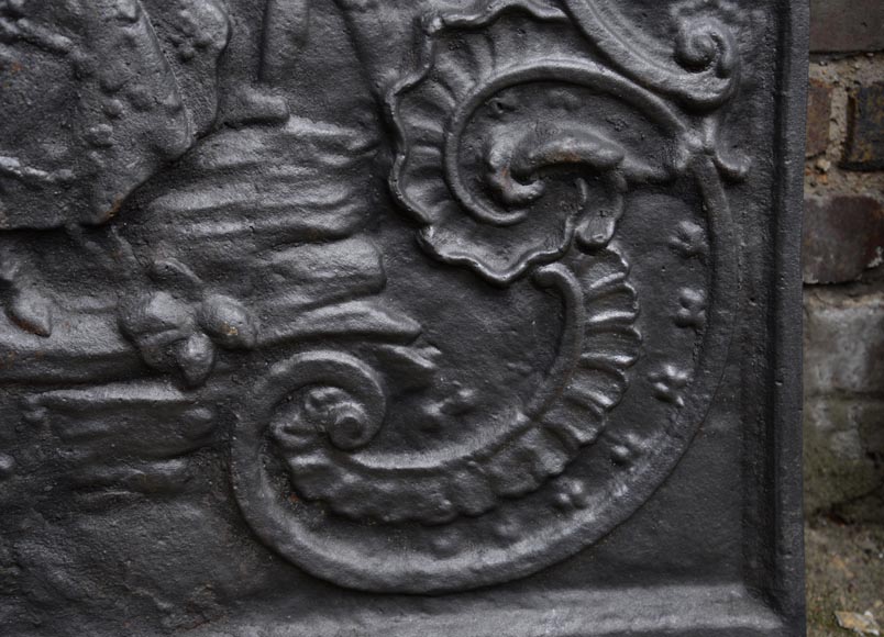 Louis XV style cast iron fireback with dancing lady and musician Louis XV style cast iron fireback with dancing lady and musician-4