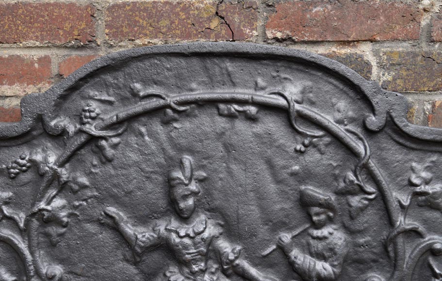 Louis XV style cast iron fireback with dancing lady and musician Louis XV style cast iron fireback with dancing lady and musician-6