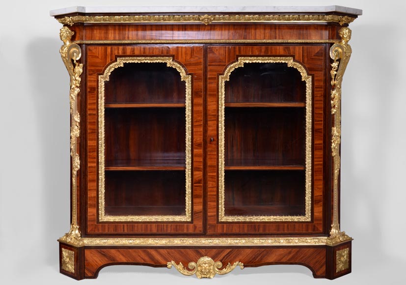 Georges Alphonse MONBRO (attributed to), Pair of low bookcases with bronze espagnolettes Georges Alphonse MONBRO (attributed to), Pair of low bookcases with bronze espagnolettes -1