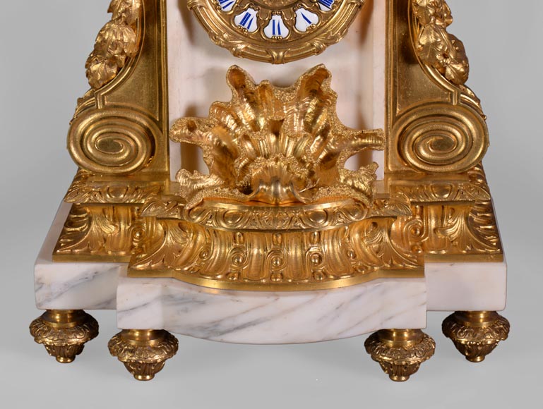 Maison DENIERE - Napoléon III style fireplace insert, in marble and gilded bronze, with children Maison DENIERE - Napoléon III style fireplace insert, in marble and gilded bronze, with children-7