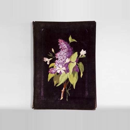 Julien-Nicolas RIVART (1802-1867) - Purple velvet Folder decorated of porcelain marquetry