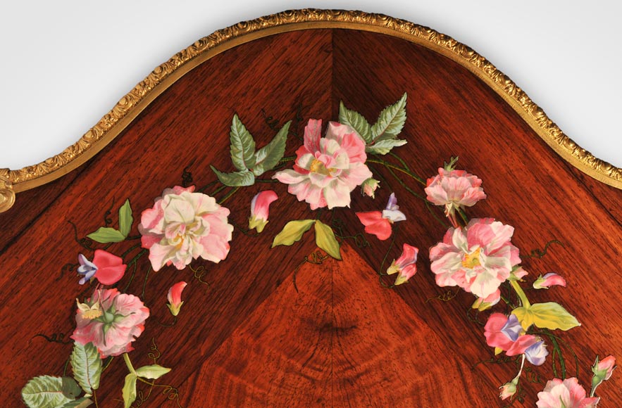 Julien-Nicolas RIVART (1802-1867) - Louis XV style Rosewood Table with decor of porcelain marquetry Julien-Nicolas RIVART (1802-1867) - Louis XV style Rosewood Table with decor of porcelain marquetry-6