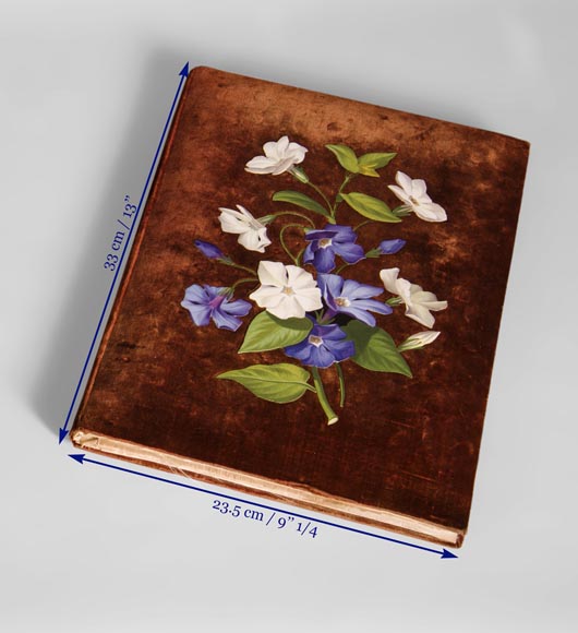 Julien-Nicolas RIVART (1802-1867) - Velvet folder decorated with campanulas in porcelain marquetry Julien-Nicolas RIVART (1802-1867) - Velvet folder decorated with campanulas in porcelain marquetry-4