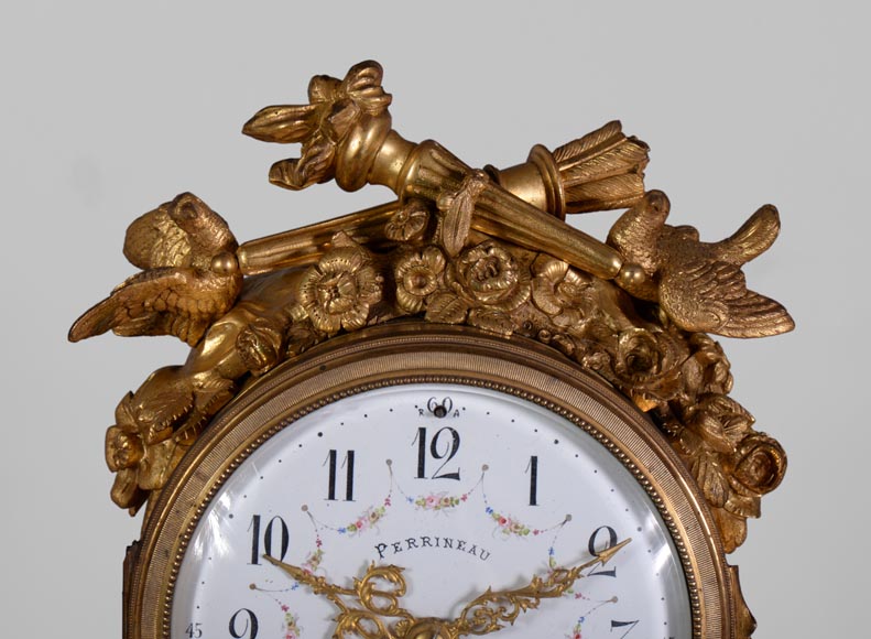 Louis XVI style little clock with putti by Perrineau Louis XVI style little clock with putti by Perrineau-2