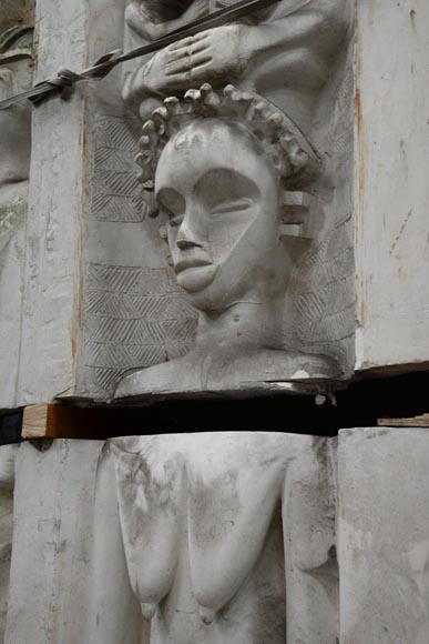 Set of ethnic style monumental decorative elements in plaster, 20th century Set of ethnic style monumental decorative elements in plaster, 20th century-5