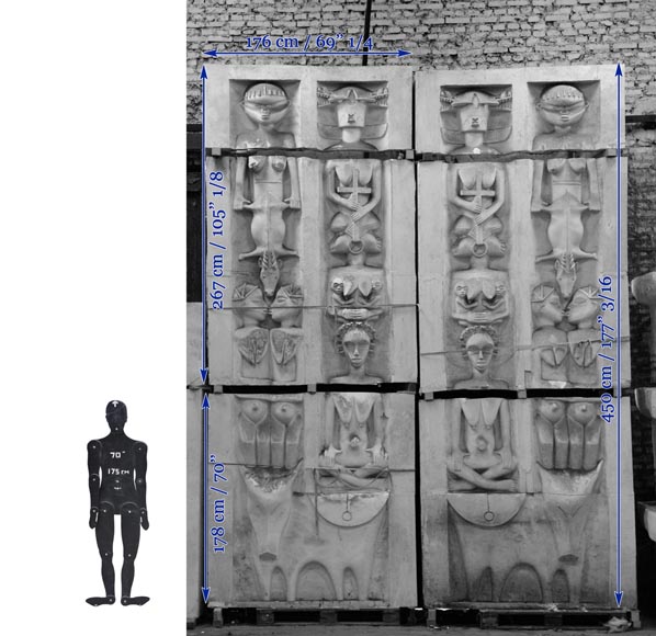 Set of ethnic style monumental decorative elements in plaster, 20th century Set of ethnic style monumental decorative elements in plaster, 20th century-13