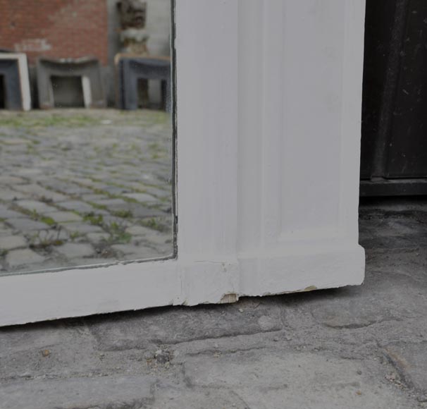 Antique Louis XVI style overmantel mirror with laurel branches frieze Antique Louis XVI style overmantel mirror with laurel branches frieze-3