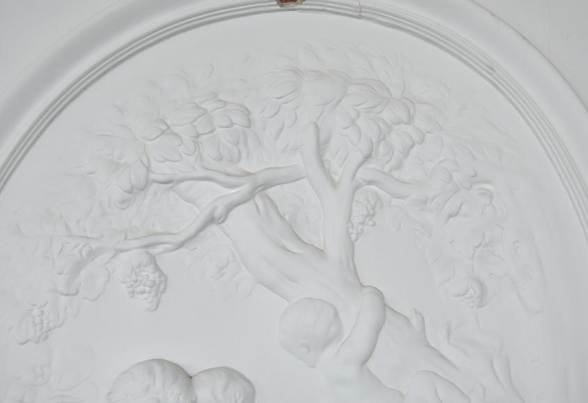 Large antique Regence style overmantel pierglass with putti playing in the vineyards Large antique Regence style overmantel pierglass with putti playing in the vineyards-3
