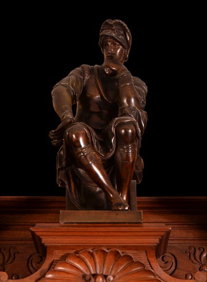 MAZAROZ-RIBAILLIER & SOYER Théophile — Important Neo-Renaissance carved walnut display cabinet with painted enamel plaques MAZAROZ-RIBAILLIER & SOYER Théophile — Important Neo-Renaissance carved walnut display cabinet with painted enamel plaques-11