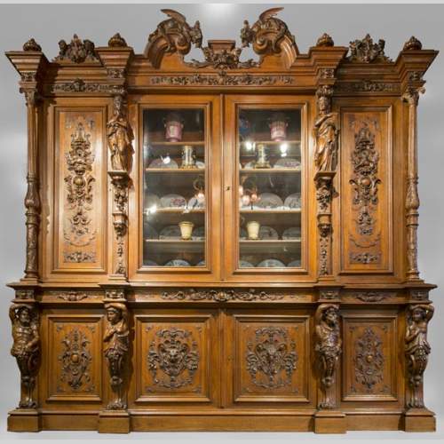 Richly carved Neo-Renaissance style buffet