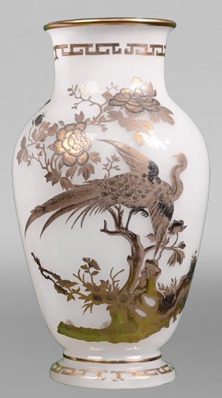 BACCARAT, Pair of Vases With Peacock, Rooster and Wader, circa 1880 BACCARAT, Pair of Vases With Peacock, Rooster and Wader, circa 1880-2