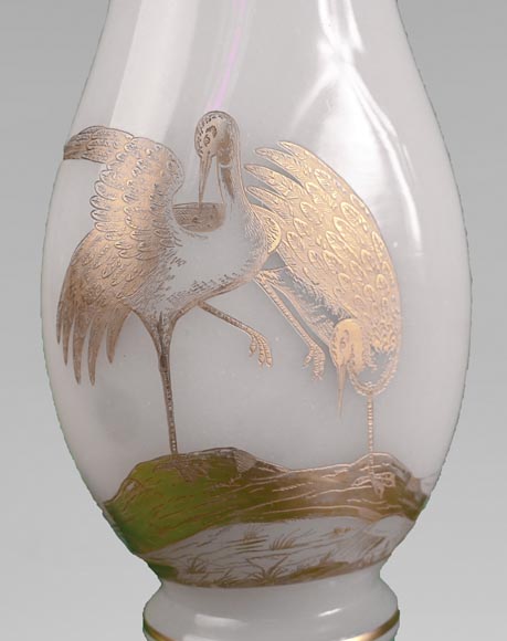 Baccarat, Pair of vases with wading birds, circa 1880 Baccarat, Pair of vases with wading birds, circa 1880-6